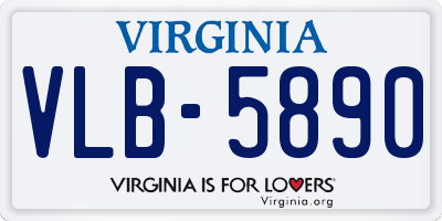VA license plate VLB5890