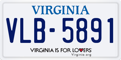 VA license plate VLB5891