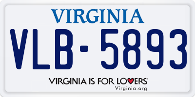 VA license plate VLB5893
