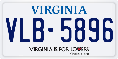 VA license plate VLB5896