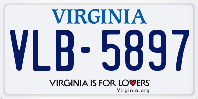 VA license plate VLB5897