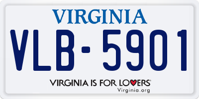 VA license plate VLB5901