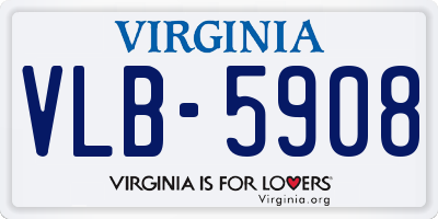 VA license plate VLB5908