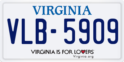 VA license plate VLB5909