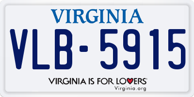VA license plate VLB5915