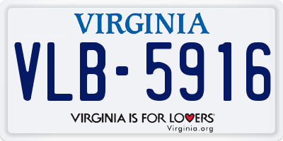 VA license plate VLB5916