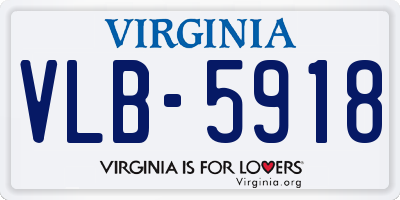 VA license plate VLB5918