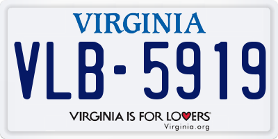 VA license plate VLB5919