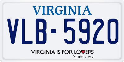VA license plate VLB5920