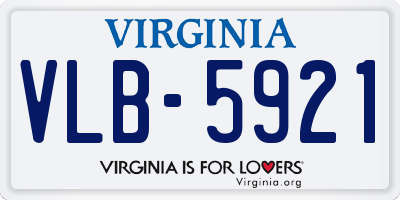 VA license plate VLB5921