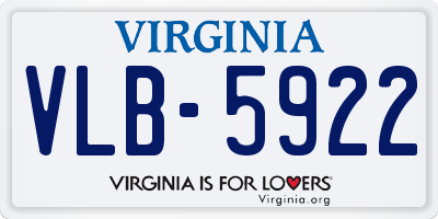 VA license plate VLB5922