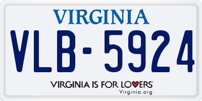 VA license plate VLB5924
