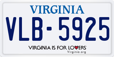 VA license plate VLB5925