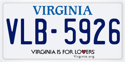 VA license plate VLB5926