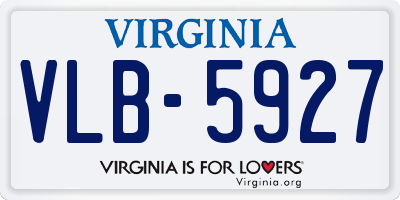 VA license plate VLB5927