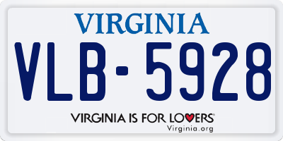 VA license plate VLB5928