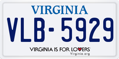 VA license plate VLB5929
