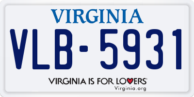 VA license plate VLB5931