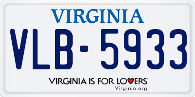 VA license plate VLB5933