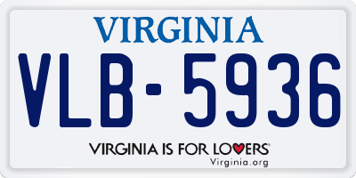 VA license plate VLB5936