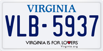 VA license plate VLB5937