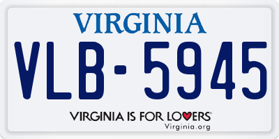 VA license plate VLB5945