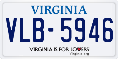 VA license plate VLB5946
