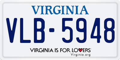 VA license plate VLB5948