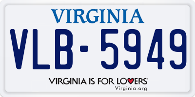 VA license plate VLB5949