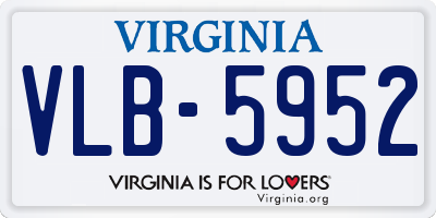 VA license plate VLB5952