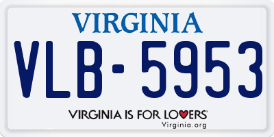 VA license plate VLB5953