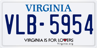 VA license plate VLB5954