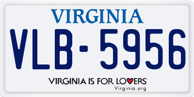 VA license plate VLB5956