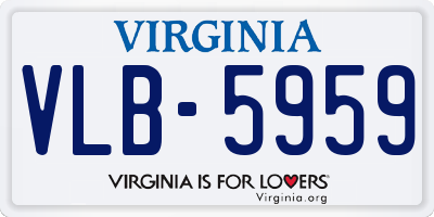 VA license plate VLB5959