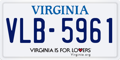 VA license plate VLB5961