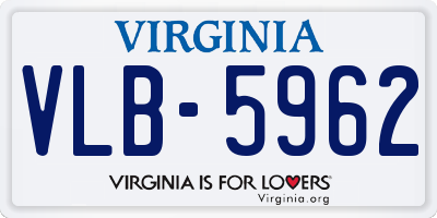 VA license plate VLB5962