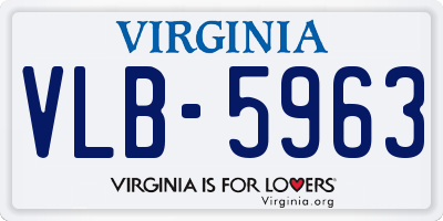 VA license plate VLB5963