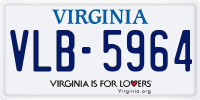 VA license plate VLB5964