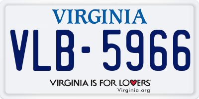 VA license plate VLB5966