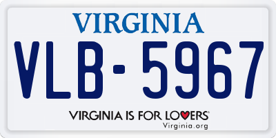 VA license plate VLB5967