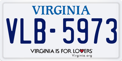 VA license plate VLB5973