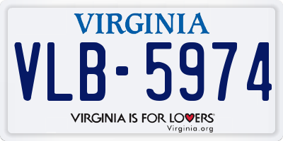 VA license plate VLB5974