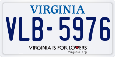 VA license plate VLB5976