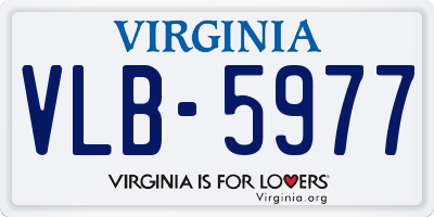 VA license plate VLB5977