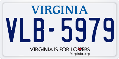 VA license plate VLB5979