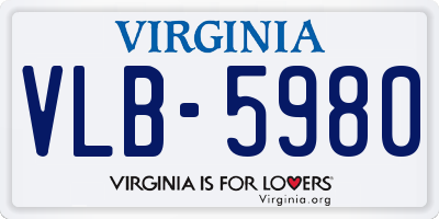 VA license plate VLB5980