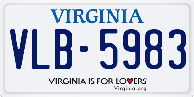 VA license plate VLB5983