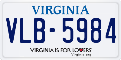 VA license plate VLB5984