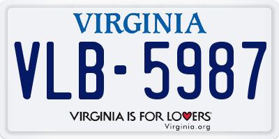 VA license plate VLB5987