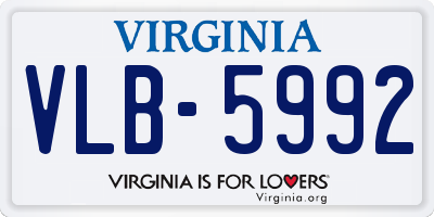 VA license plate VLB5992